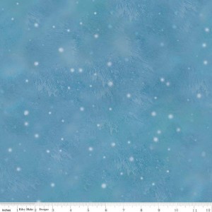 Baumwollstoff Patchworkstoff Blue Christmas Snow Flurry