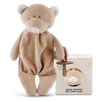 Wooly Organic Kuscheltier & Schnullerhalter Teddy